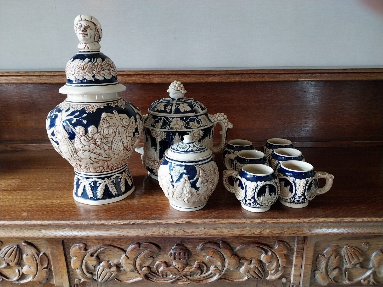 Marzi & Remy — Westerwald — modèle 2935 — 6 tasses — vintage, Antiquités & Art, Enlèvement