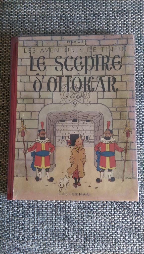 Tintin le sceptre d'ottokar a18 1942 grande image, Boeken, Gelezen, Eén stripboek, Ophalen of Verzenden, Hergé
