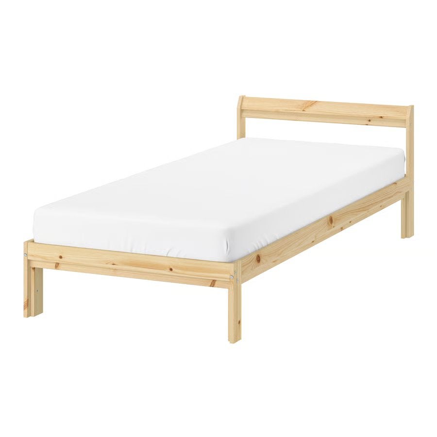 Eenpersoonsbed + matras 90x200 cm - hout - IKEA, Ophalen, Zo goed als nieuw, Hout