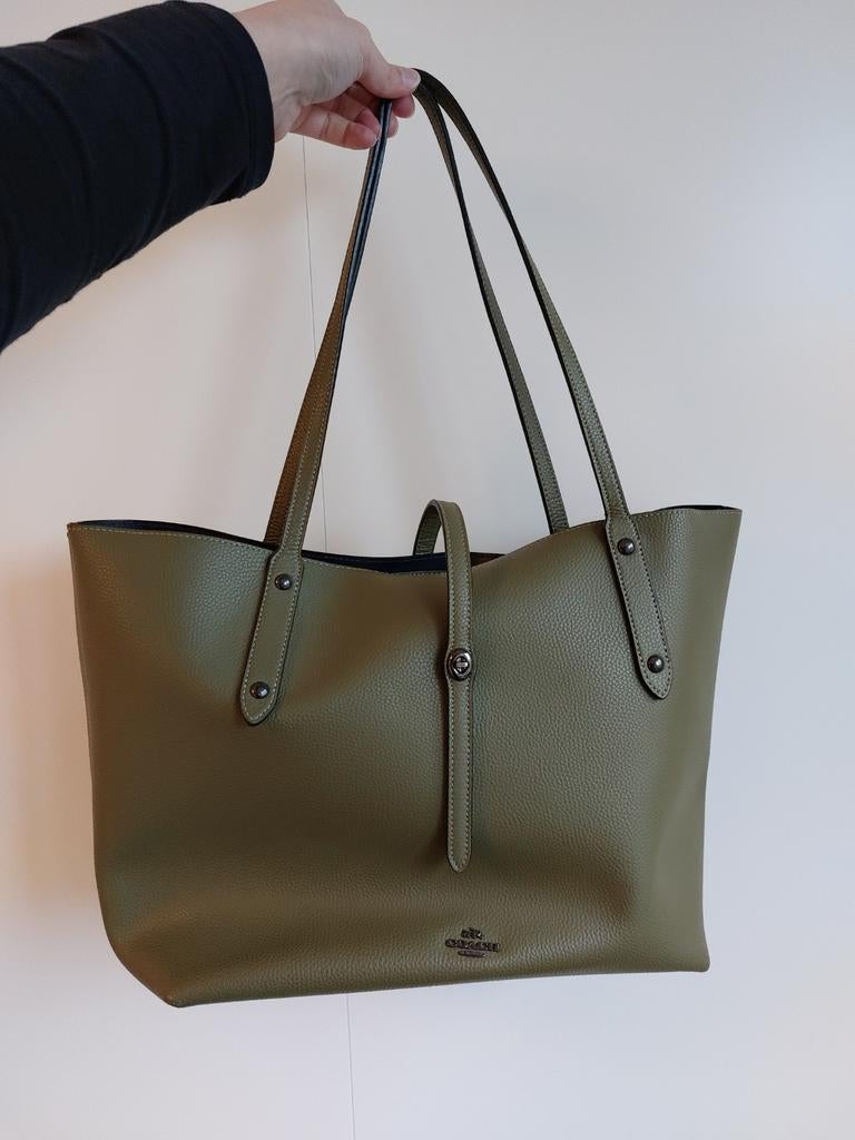 De iconische Coach "shopper" in olijfgroen leder, Ophalen, Zo goed als nieuw, Groen, Shopper