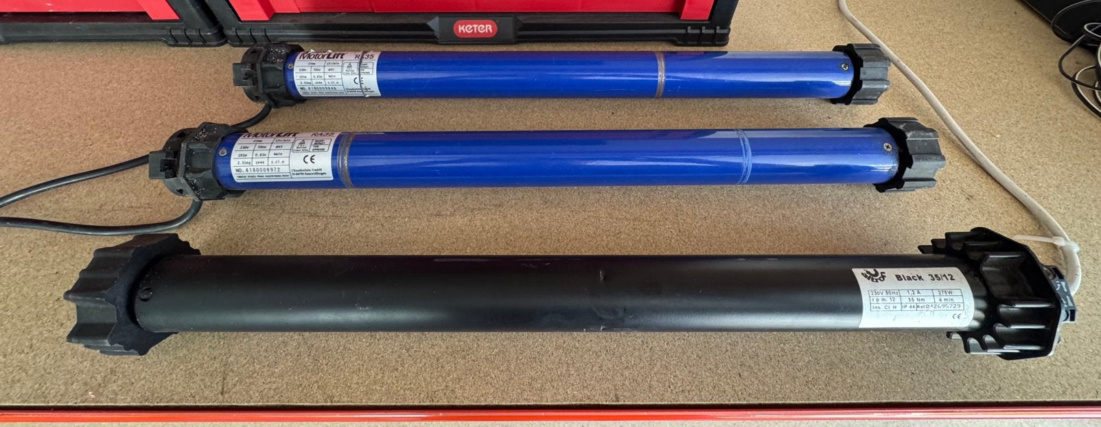 3x rolluikmotor, Enlèvement, Utilisé, Fonctionnement électrique