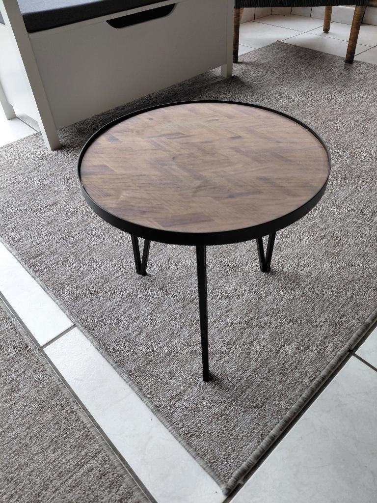 ROND LANDELIJK BIJZETTAFELTJE, Ophalen, Minder dan 45 cm, Minder dan 55 cm, Metaal of Aluminium