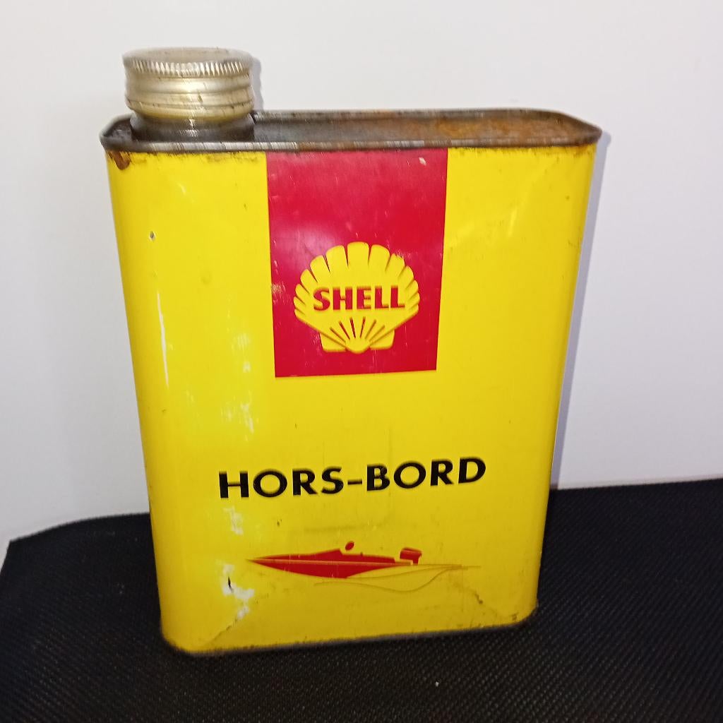 Rare bidon d'huile SHELL HORS BORD., Enlèvement ou Envoi, Comme neuf