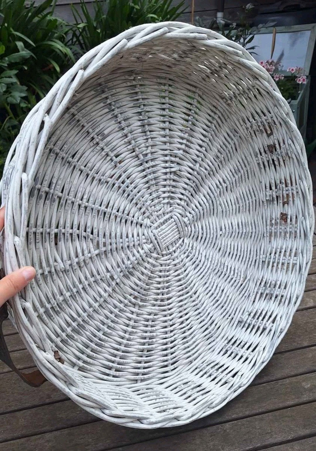 rieten mand/schaal, Ophalen, Gevlochten, Mand, Rond
