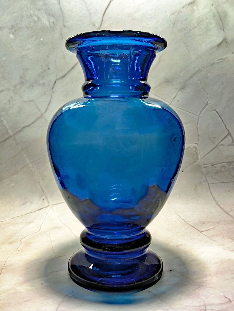 Vintage blauwe kobaltvaas, Antiek en Kunst, Verzenden