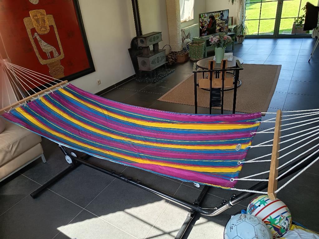 Hamac + support Hespéride, Jardin & Terrasse, Hamacs, Une personne, Comme neuf, Avec support, Enlèvement