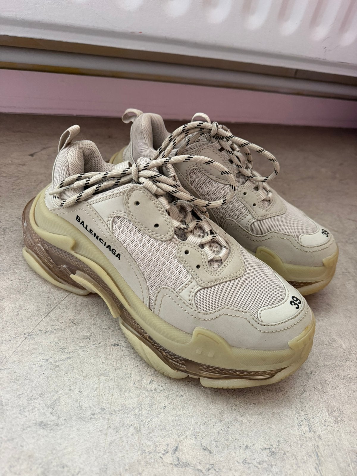 Balenciaga Triple S Clear Sole – maat 39, Ophalen, Beige, Overige typen, Gedragen