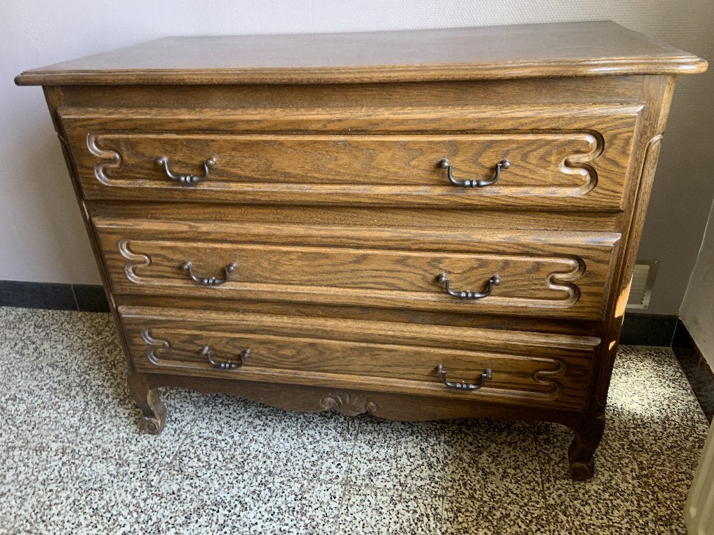 Commode en chêne massif – Très bon état, 3 ou 4 tiroirs, 25 à 50 cm, Moins de 100 cm, Enlèvement
