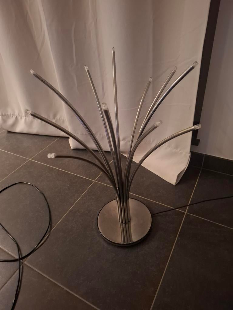 Tafel metalen led lamp met touche bediening in de voet., Huis en Inrichting, Ophalen, Zo goed als nieuw, Metaal, Modern