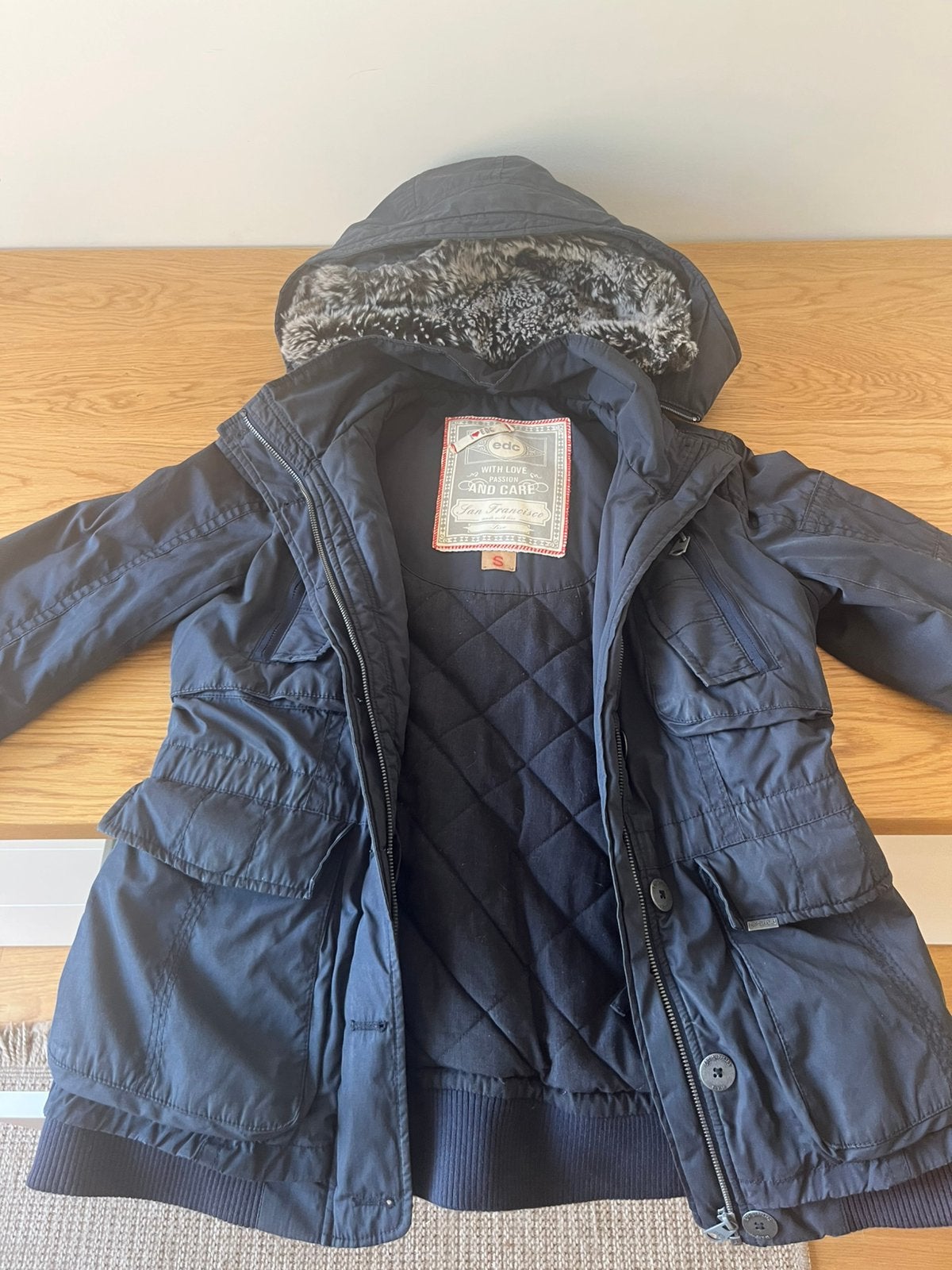 Winterjas Esprit - edc, Kleding | Dames, Jassen | Winter, Ophalen, Gedragen, Maat 36 (S), Blauw