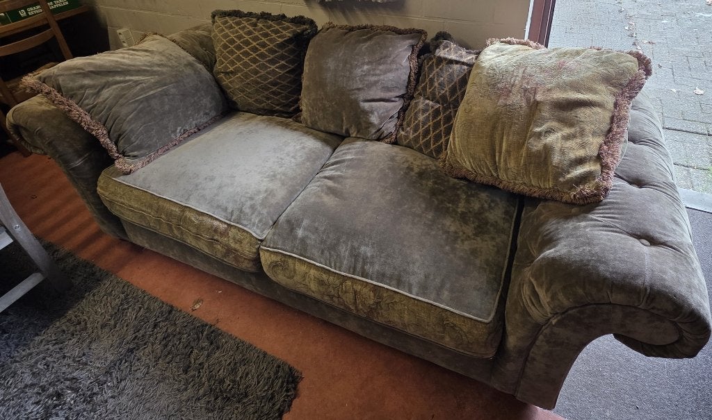 Grote zetel stof Chesterfield stijl, Ophalen, Hout, Gebruikt, Chesterfield