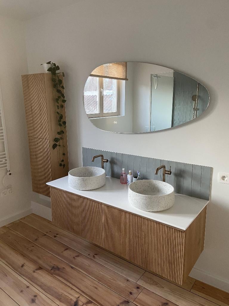 Nieuw Wastafelblad van Balmani (x2o) in Solid Surface, Huis en Inrichting, Badkamer | Badkamermeubels, Ophalen, Nieuw, Minder dan 100 cm