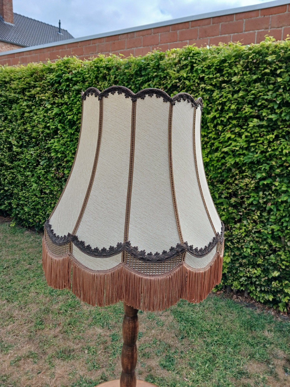 Retro vintage staande vloerlamp H = 185cm, in hout., Huis en Inrichting, Ophalen, Vloerlamp, Hout