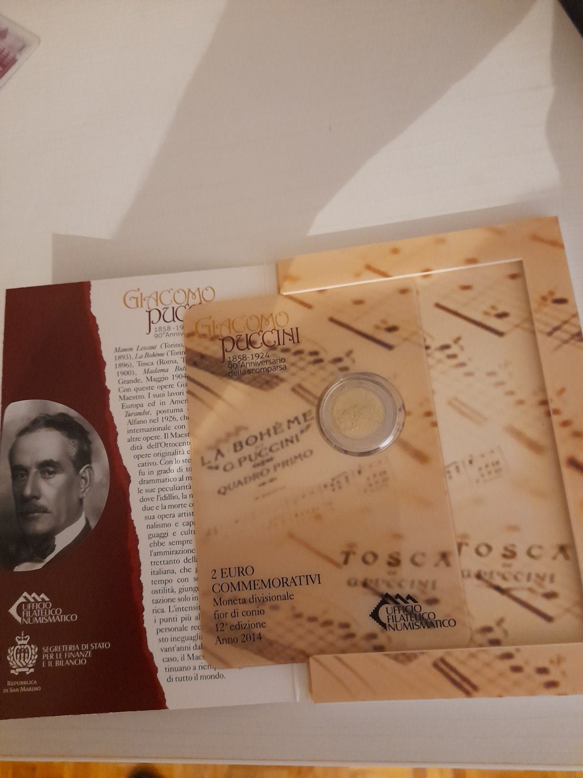 Saint-Marin Giacomo Puccini 2014, Enlèvement ou Envoi, 2 euros