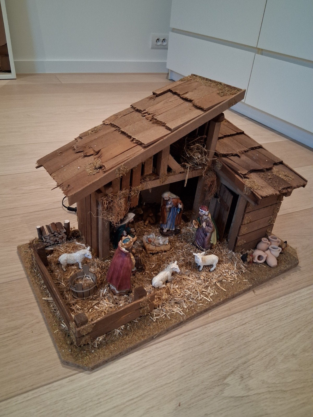 levensechte kerststal, Ophalen