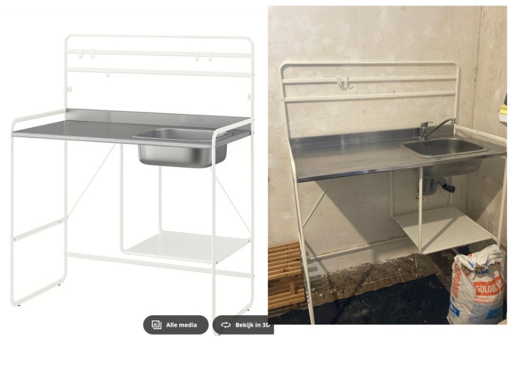 keuken ikea SUNNERSTA, Ophalen, IKEA, Metaal, Wit