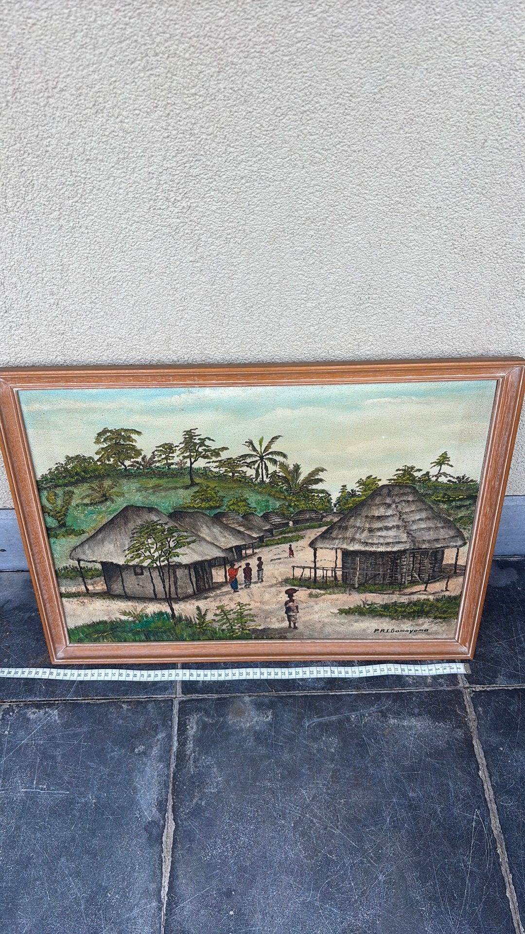 Cadre du « Village africain », Antiquités & Art, Art | Peinture | Classique, Enlèvement, Paysage urbain / rural
