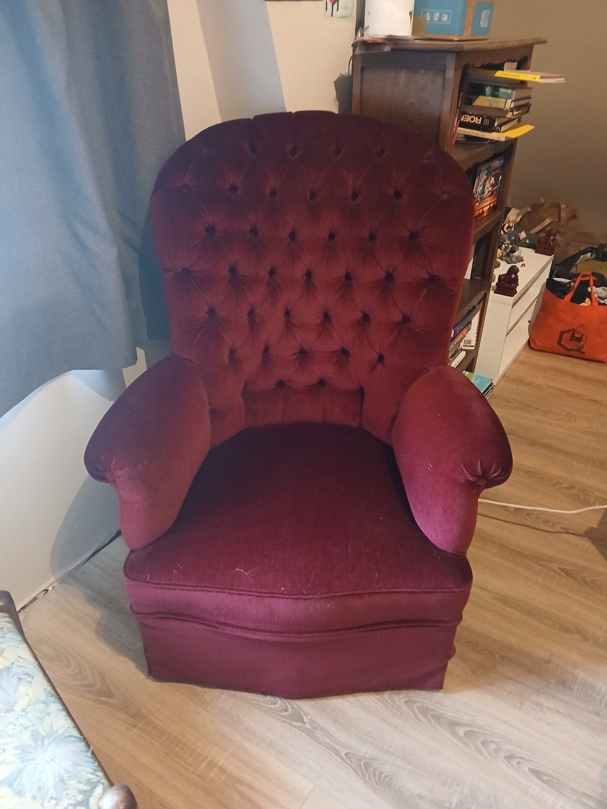 eenzit zetel (bordeau), Huis en Inrichting, Ophalen, Gebruikt, 100 tot 125 cm, Stof