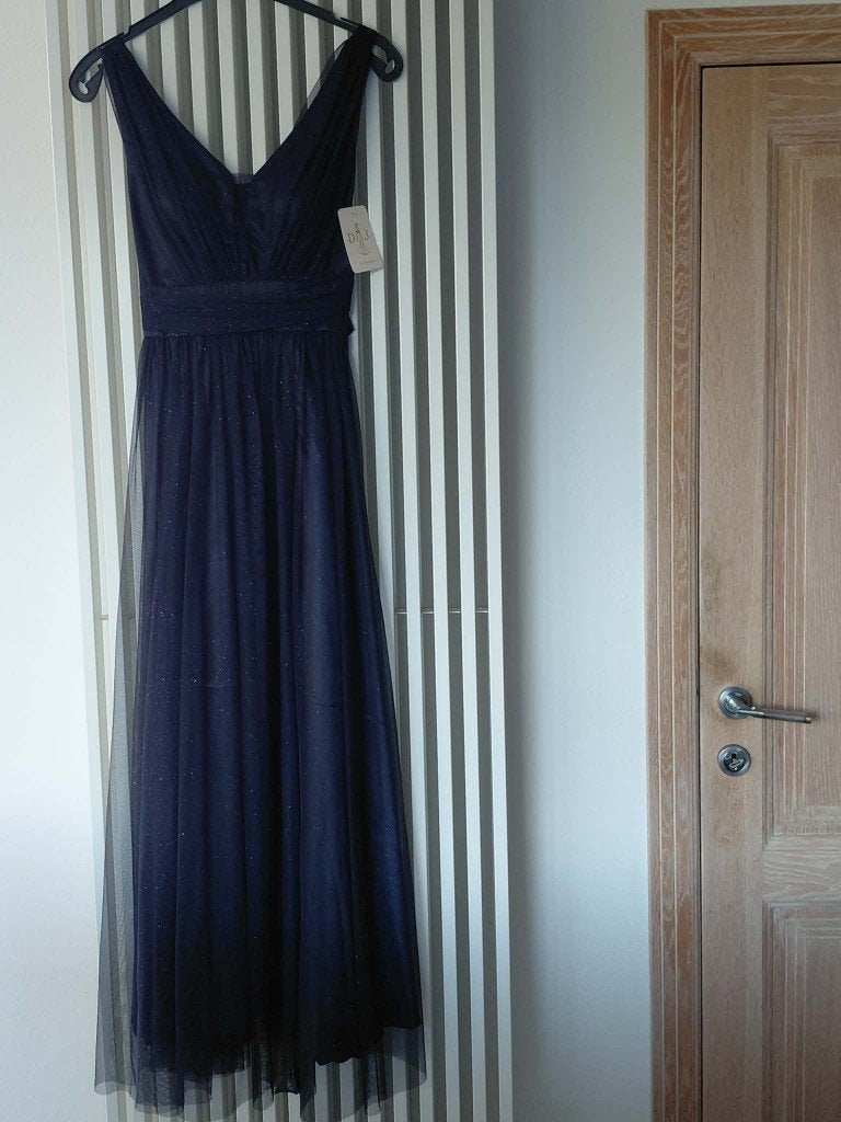 Avondjurk donkerblauw M (38-40), Neuf, Robe de gala, Taille 38/40 (M), Bleu