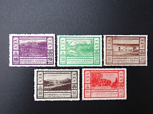 Nicaragua : luchtpostzegels YV 47/51 (MH) 1932, Postzegels en Munten, Ophalen of Verzenden, Zuid-Amerika