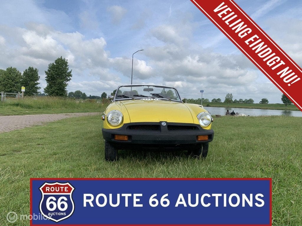 MG MGB Cabriolet | 1980 | Route 66 Auctions, Auto's, Zwart, Bedrijf, Handgeschakeld, Overige carrosserie