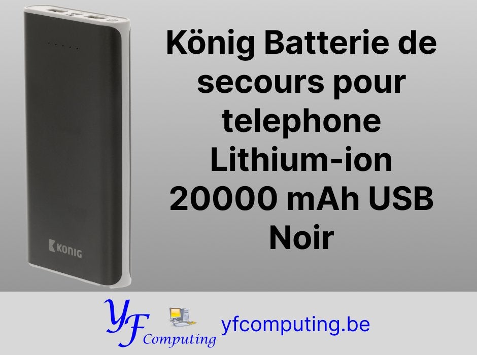 Power Bank König 20000 mAh USB – Batterie externe, Enlèvement ou Envoi, Neuf, König