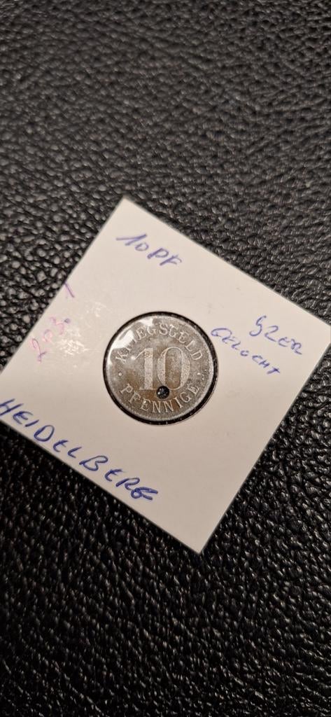 Duits notgeld 10 pfennig Heidelberg ijzer gelocht 203.1, Enlèvement ou Envoi