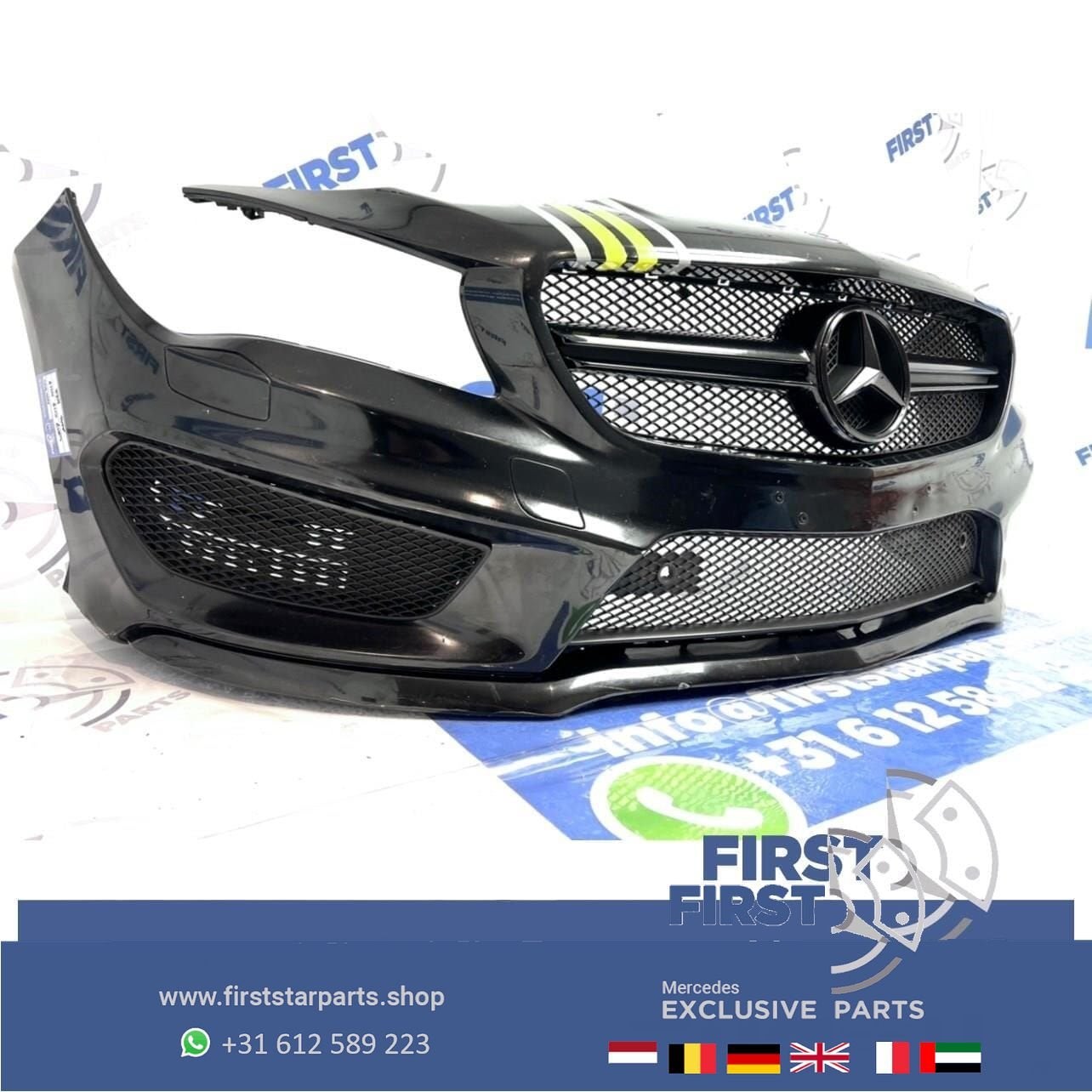 W117 CLA45 45 AMG VOORBUMPER ZWART COMPLEET + AMG GRIL ORIGI, Autos : Pièces & Accessoires, Utilisé, -, Avant, -