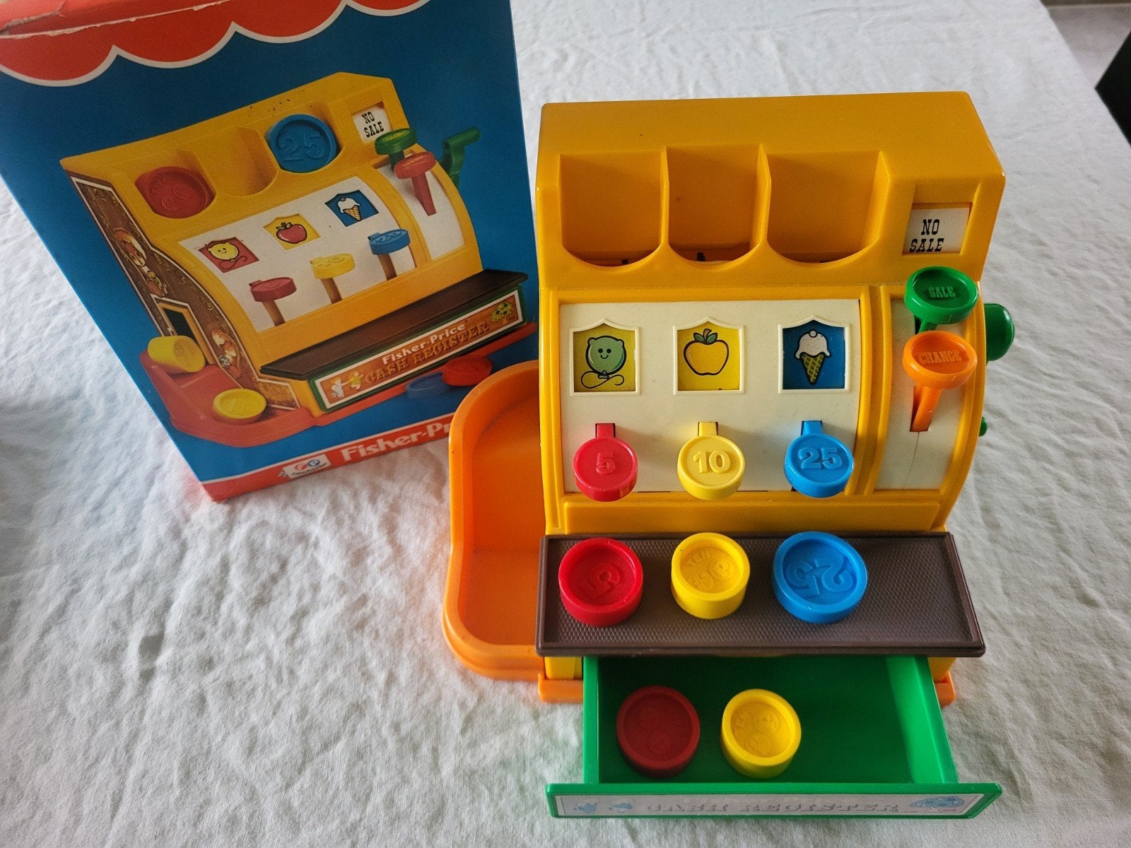fisher price - vintage kassa, Ophalen of Verzenden, Gebruikt, Speelset, Met geluid