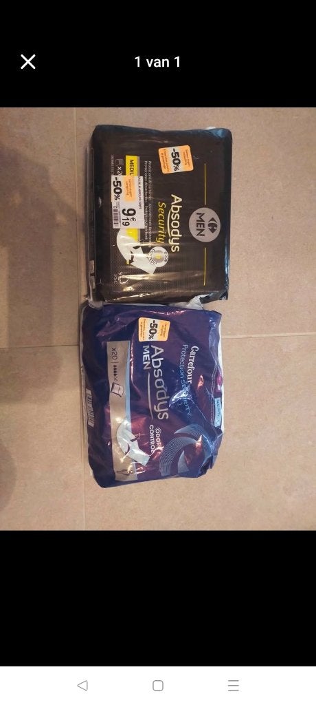 Absorberende bescherming voor mannen met urineverlies, Diversen, Verpleegmiddelen, Ophalen, Nieuw
