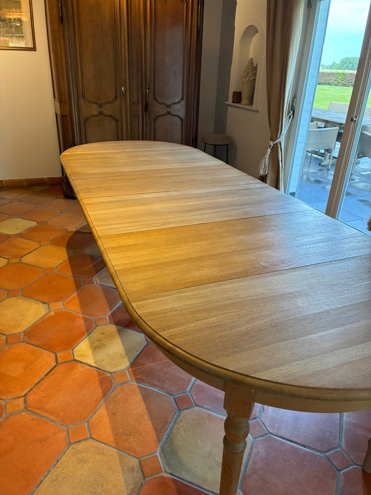 Table ronde chêne massif, Huis en Inrichting, Tafels | Eettafels, Ophalen, 100 tot 150 cm, Eikenhout, 200 cm of meer