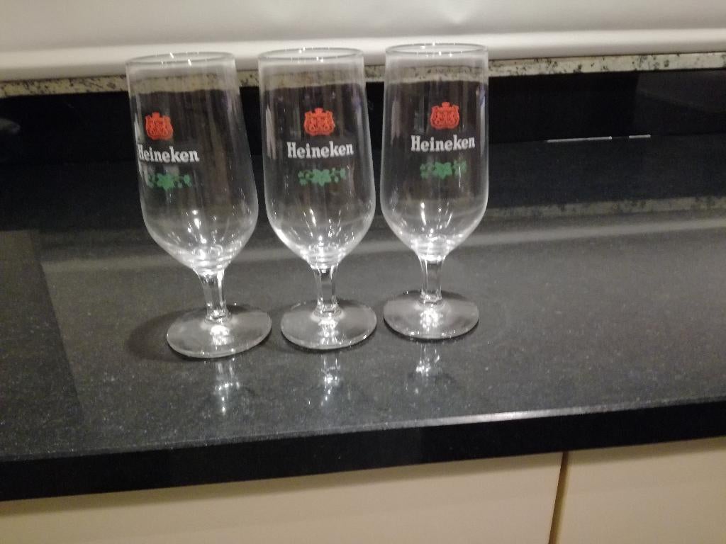 Set Vintage Bierglazen - Heineken, Roman & Leopold (7 stuks), Ophalen, Nieuw