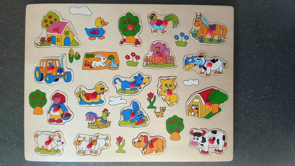 Houten puzzel boerderij, Kinderen en Baby's, Speelgoed | Houten speelgoed, Ophalen, Gebruikt