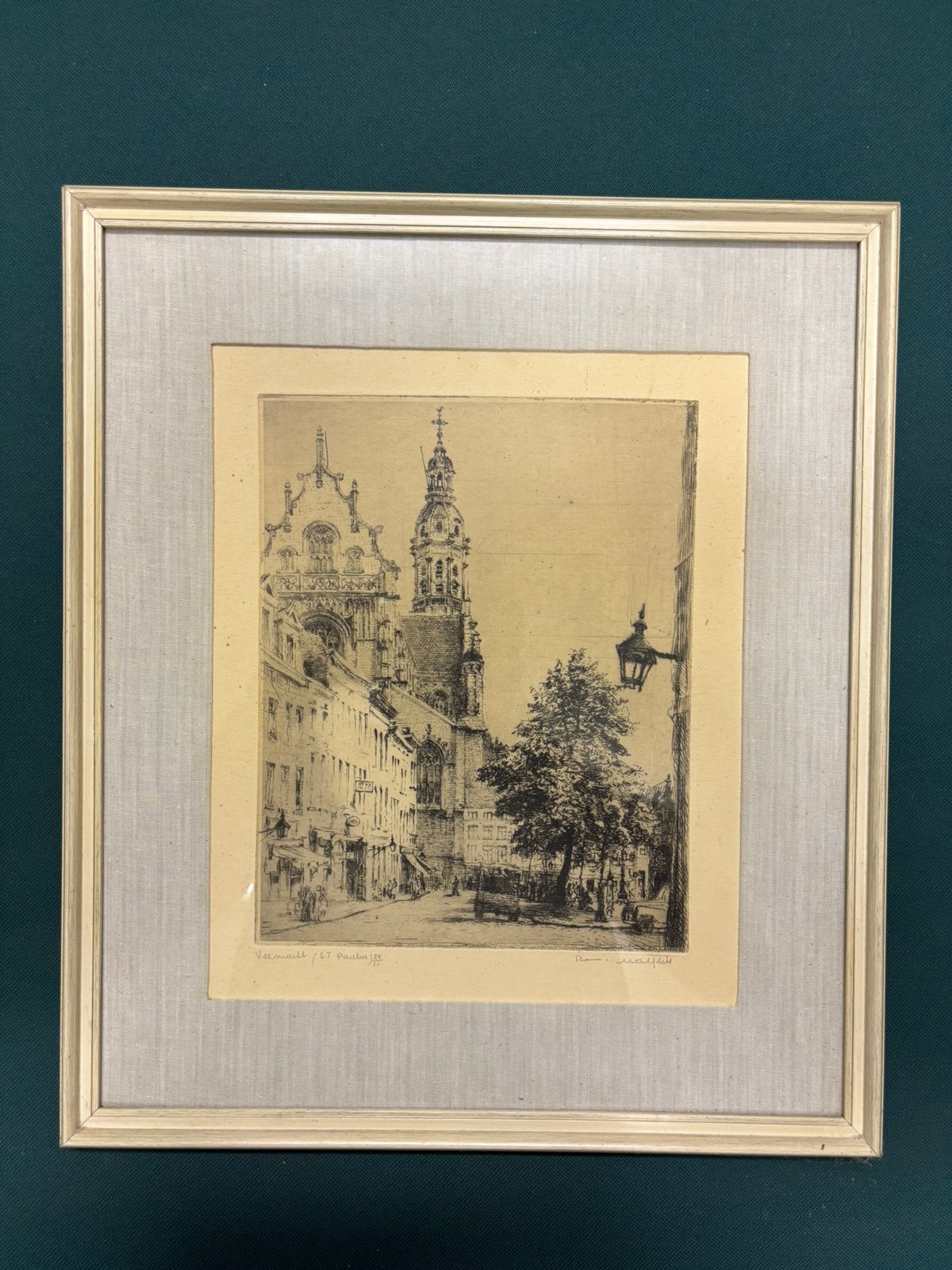 Ets Romain Malfliet - “Veemarkt (St. Paulus)” 28/50, Ophalen, Ets, Genummerd