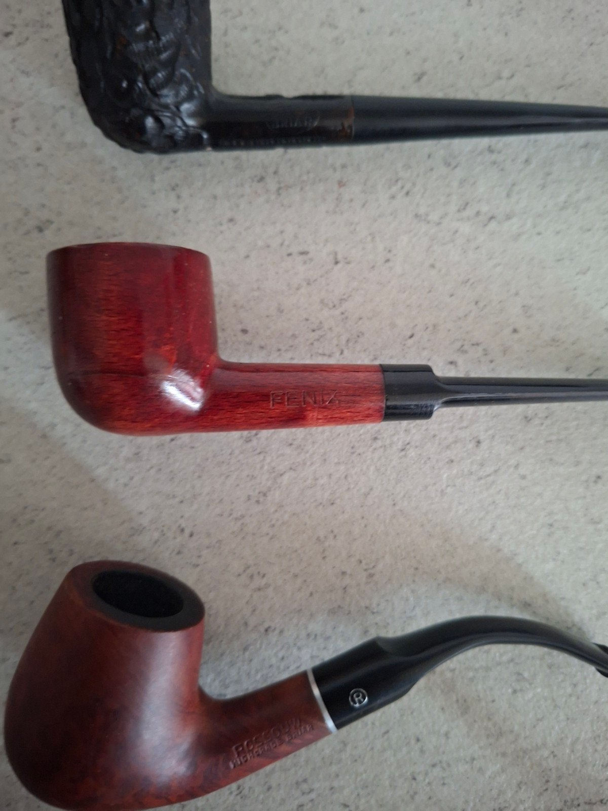 Lot de 4 pipes à tabac vintage — Set avec Briar (Briar) et, Collections, Enlèvement, Utilisé