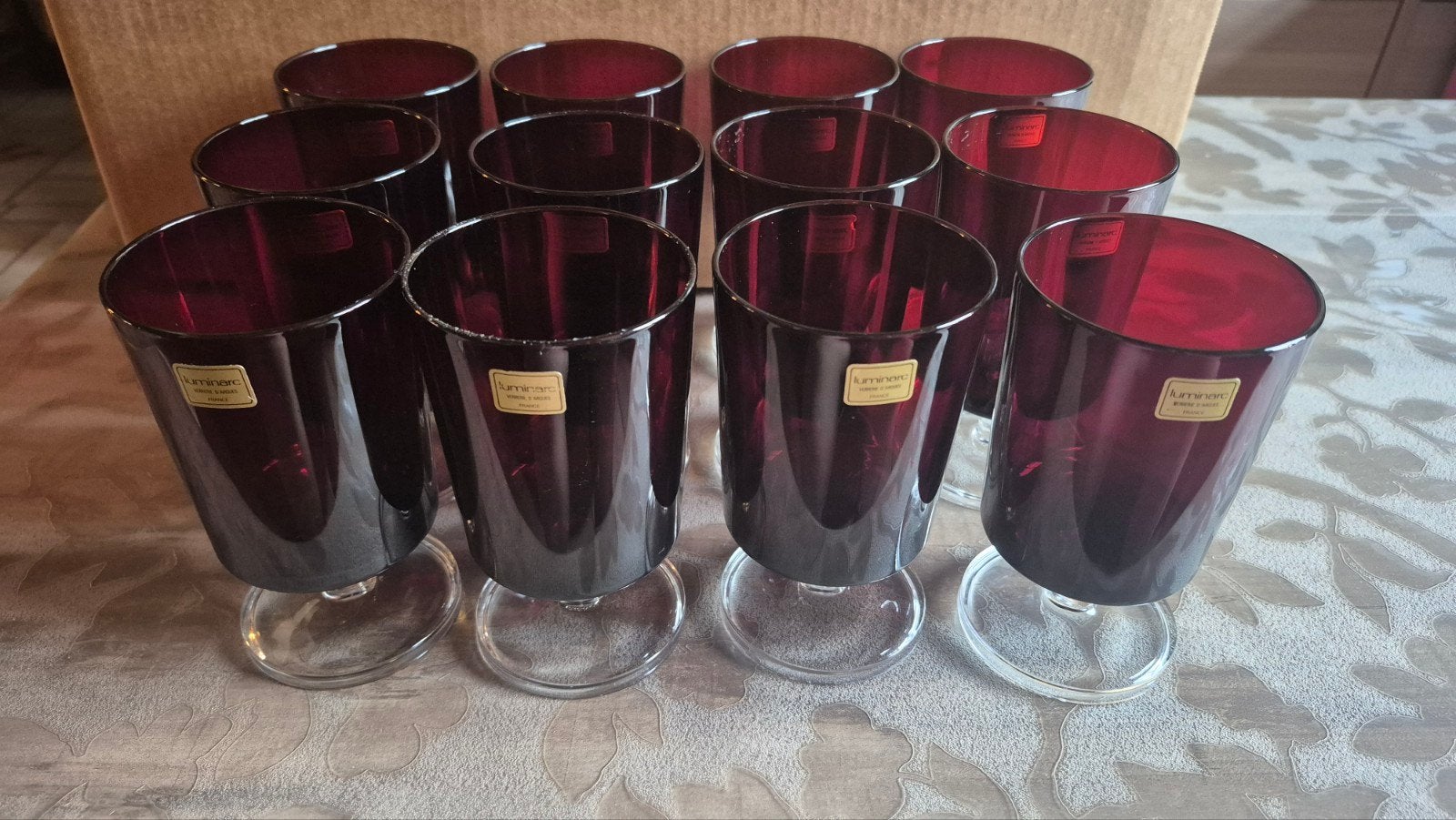 Lot 12 verres bordeaux luminarc, Collections, Enlèvement