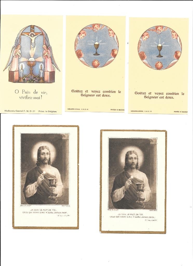 vintage devotionele afbeeldingen voor de 1e Communie, Verzamelen, Ophalen, Bidprentje