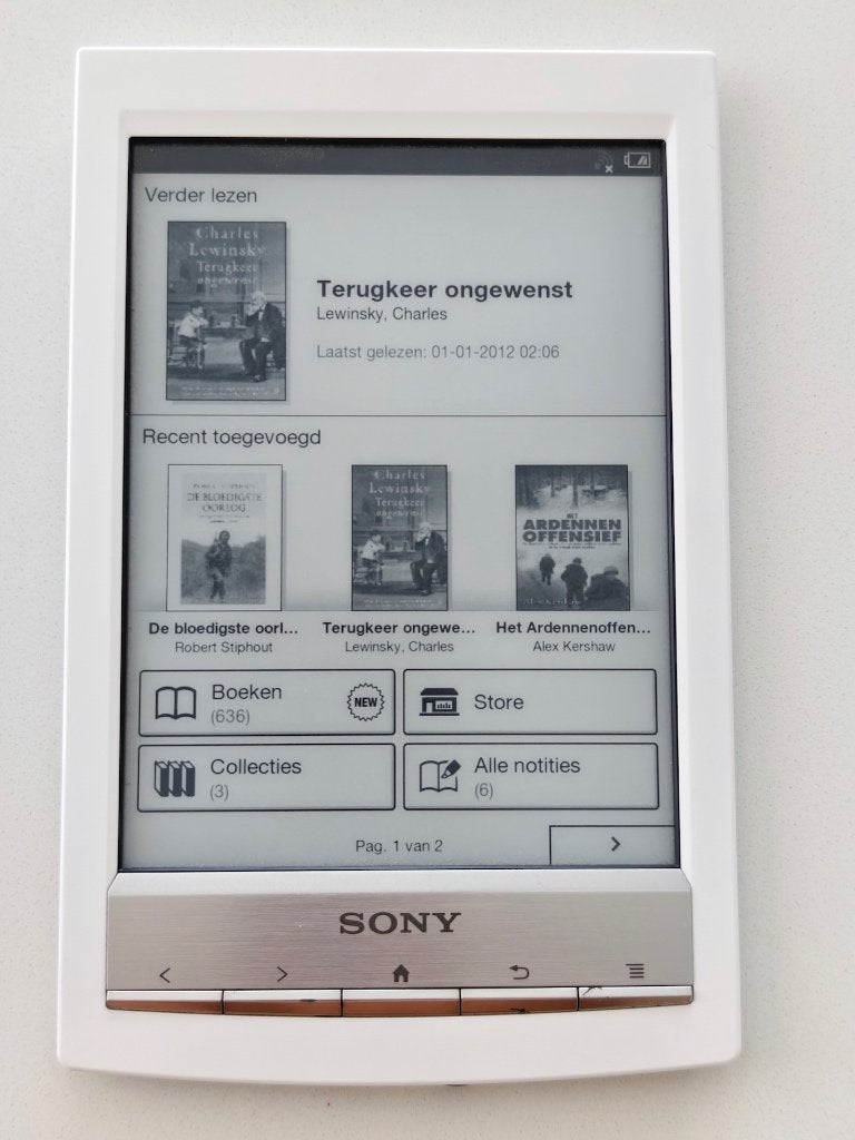 Sony Reader PRS-T1 E-reader - Wit - Inclusief Beschermhoes, Computers en Software, E-readers, Ophalen of Verzenden, Gebruikt, Sony