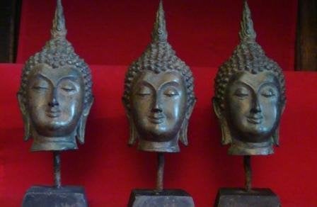 Bronzen Boeddha hoofdje op sokkel, Enlèvement ou Envoi, Neuf, Image, Bouddhisme