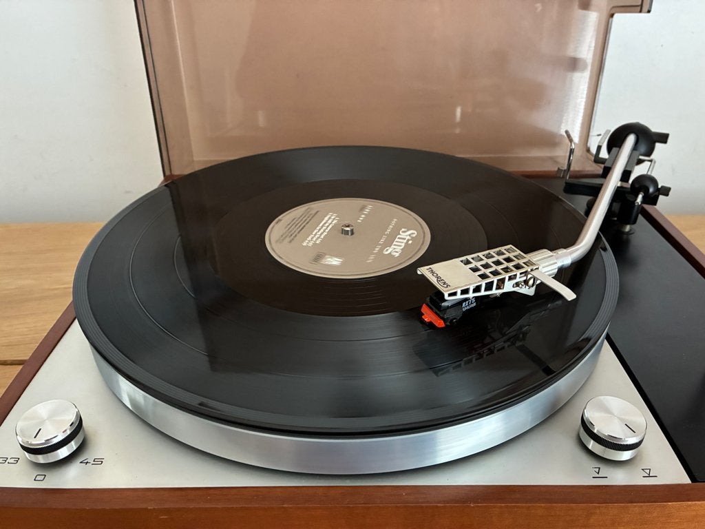 Thorens TD 150 MK2 - Shure RXT5  - nieuw hoogwaardige kabels, Ophalen, Refurbished, Platenspeler, Thorens