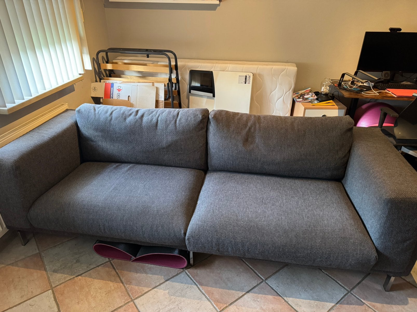 Zetel 3/4 zits | donkergrijs | zeer nette staat, Huis en Inrichting, Zetels | Zetels, Ophalen, Zo goed als nieuw, Stof