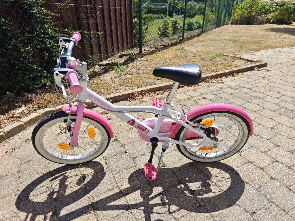 b-twin 16 inch meisjes fiets docto girl 500, Fietsen en Brommers, Ophalen, 16 tot 20 inch, Velgrem, Zo goed als nieuw