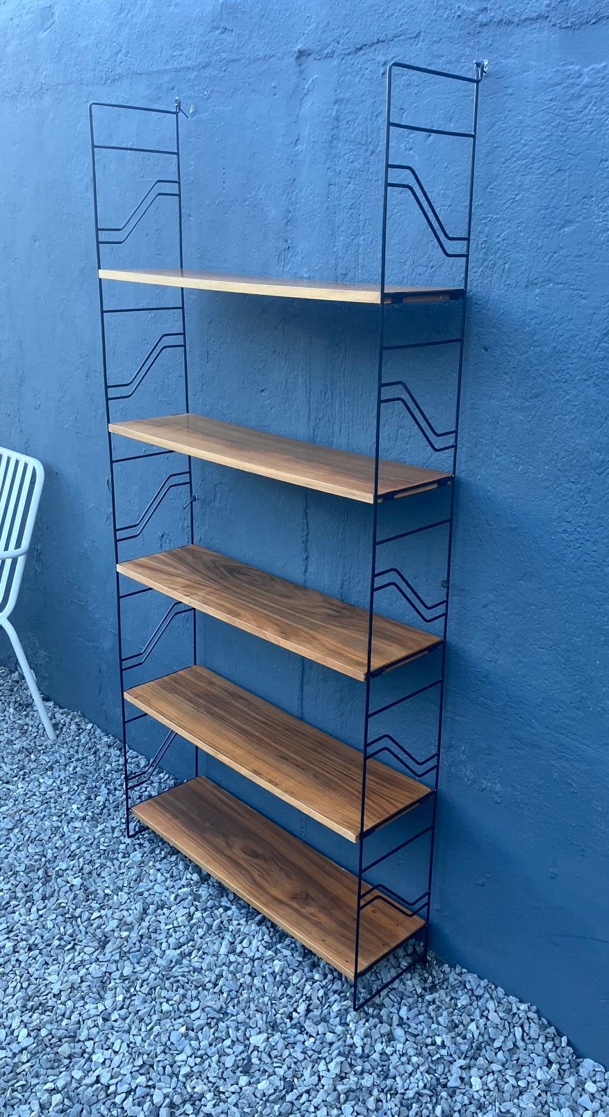 2 prachtige Vintage wandrekken / String rekken / teak, Ophalen, Met plank(en), Zo goed als nieuw, Minder dan 150 cm