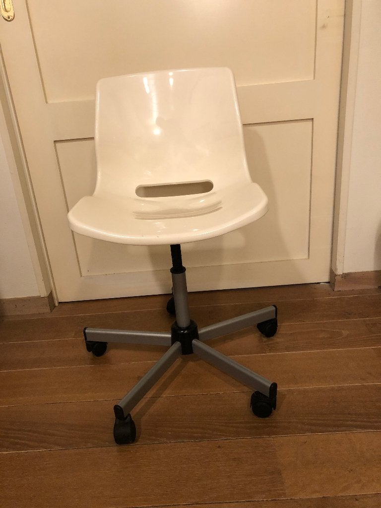 bureaustoel in kunststof en aluminium, Ikea, Enlèvement, Comme neuf, Blanc, Chaise de bureau