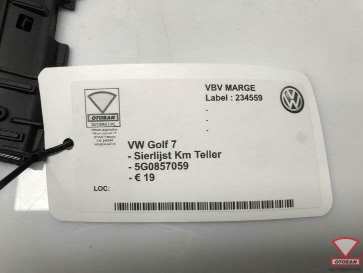 vw golf 7 sierlijst km teller tacho afdekking 5g0857059, Auto-onderdelen, Gebruikt, Volkswagen, Volkswagen AG, Vw@volkswagen.de