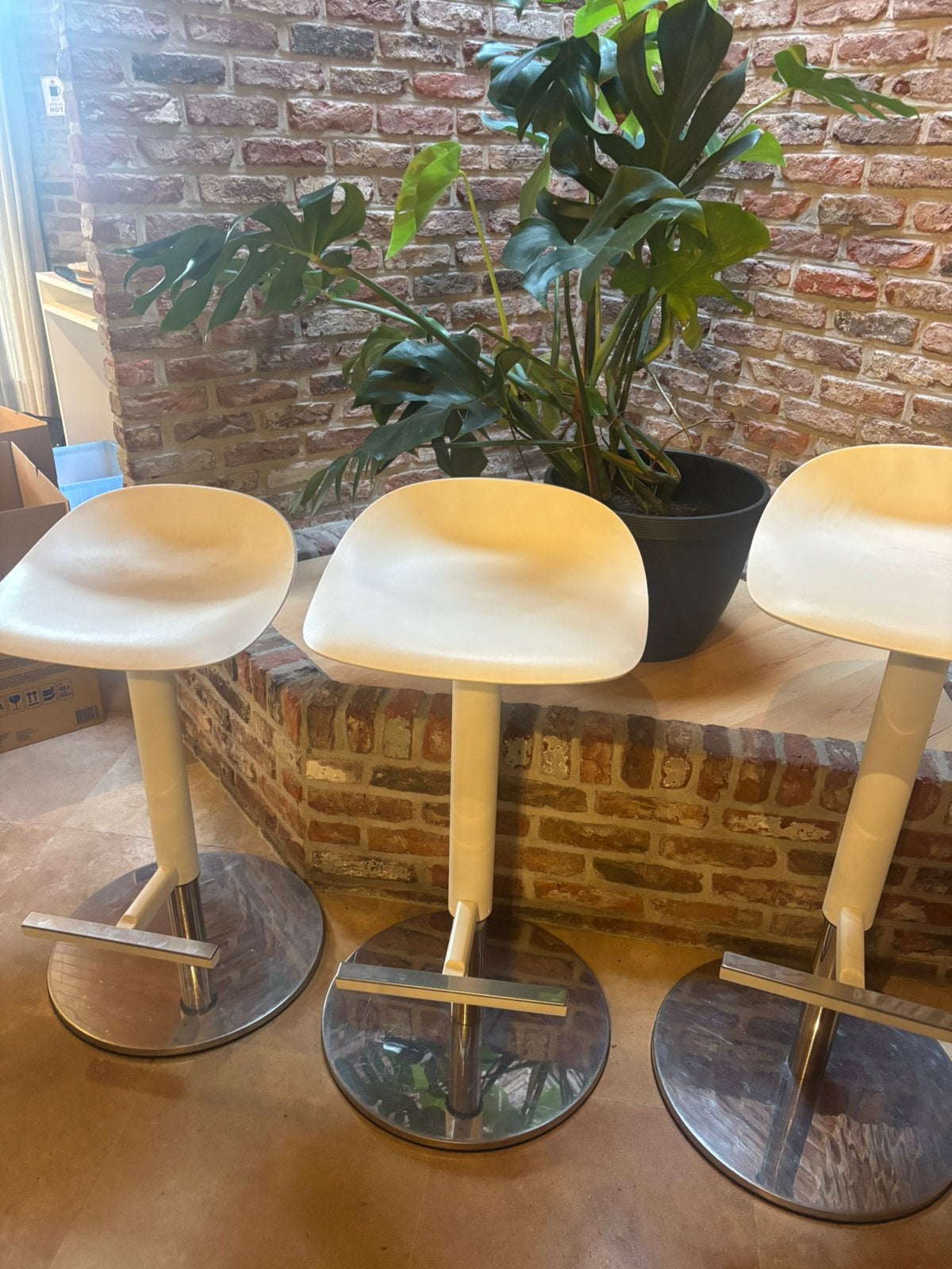 Barkrukken 3 stuks Ikea, Huis en Inrichting, Ophalen, Kunststof, Gebruikt, In hoogte verstelbaar