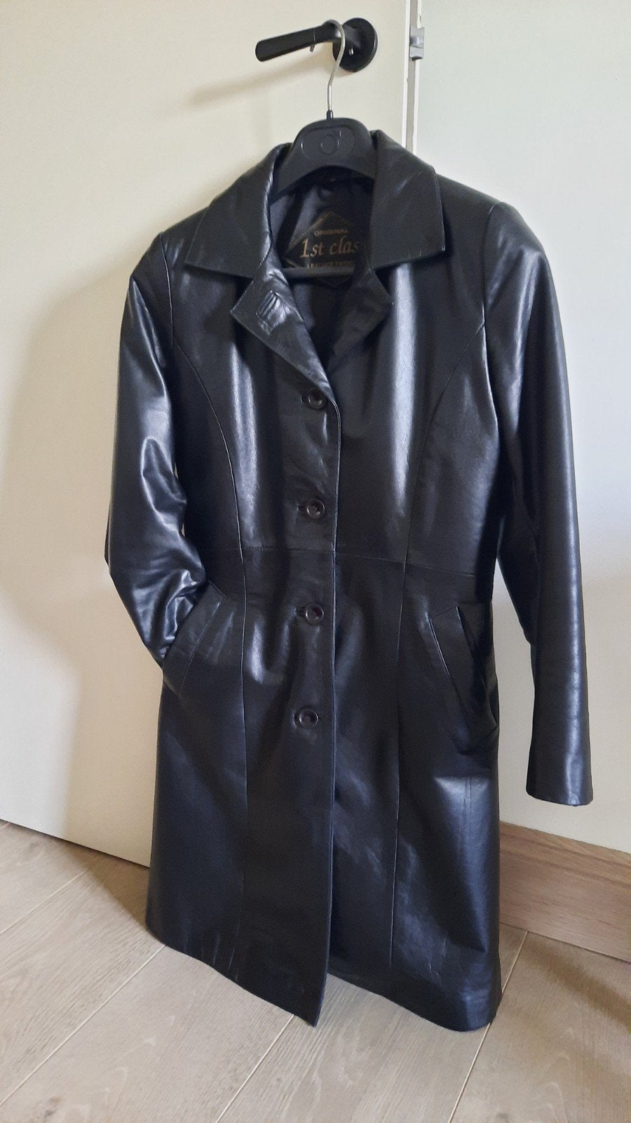 zwarte lederen jas, Kleding | Dames, Ophalen, Nieuw, Maat 38/40 (M), Zwart