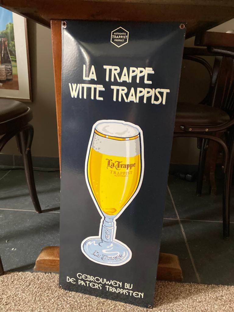 Emaille bord La Trappe, Verzamelen, Biermerken, Ophalen, Zo goed als nieuw, La Trappe