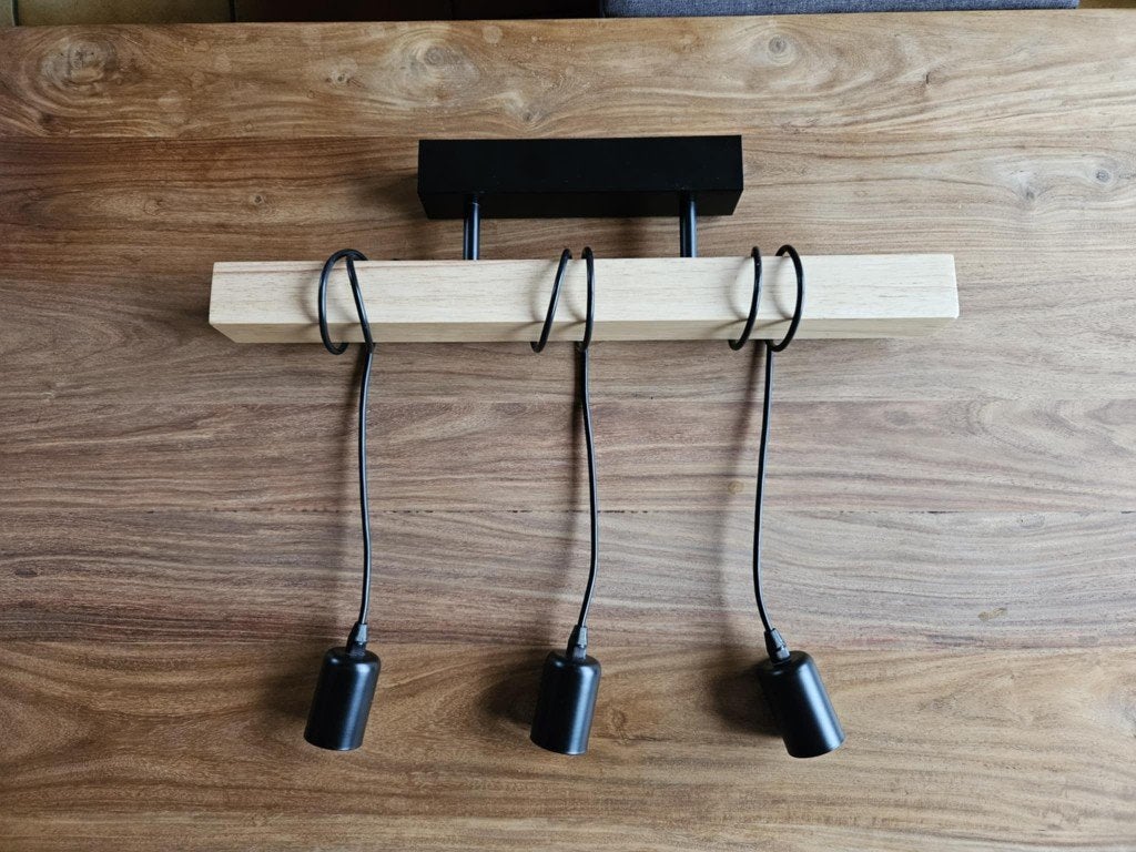 Lustre EGLO suspension éclairage lampe, Enlèvement ou Envoi, Comme neuf, E27 (grand), Bois