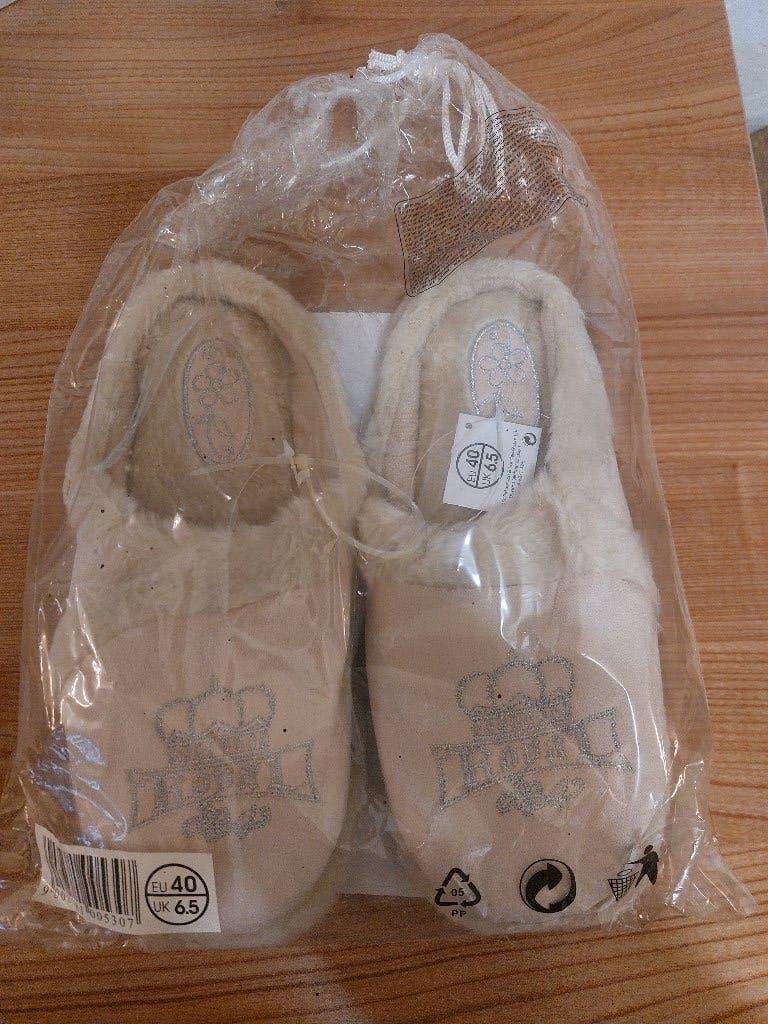 Pantoffels met bont, Kleding | Dames, Beige, Nieuw, Pantoffels of Sloffen, Sans marque
